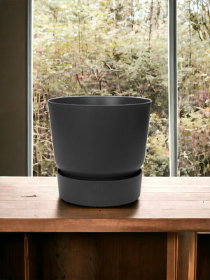 Vaso per piante nero Elho Greenville - D30 x H28
