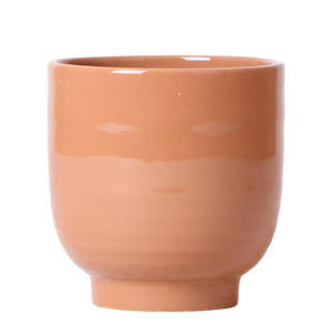 Vaso decorativo in ceramica smaltata - Cognac