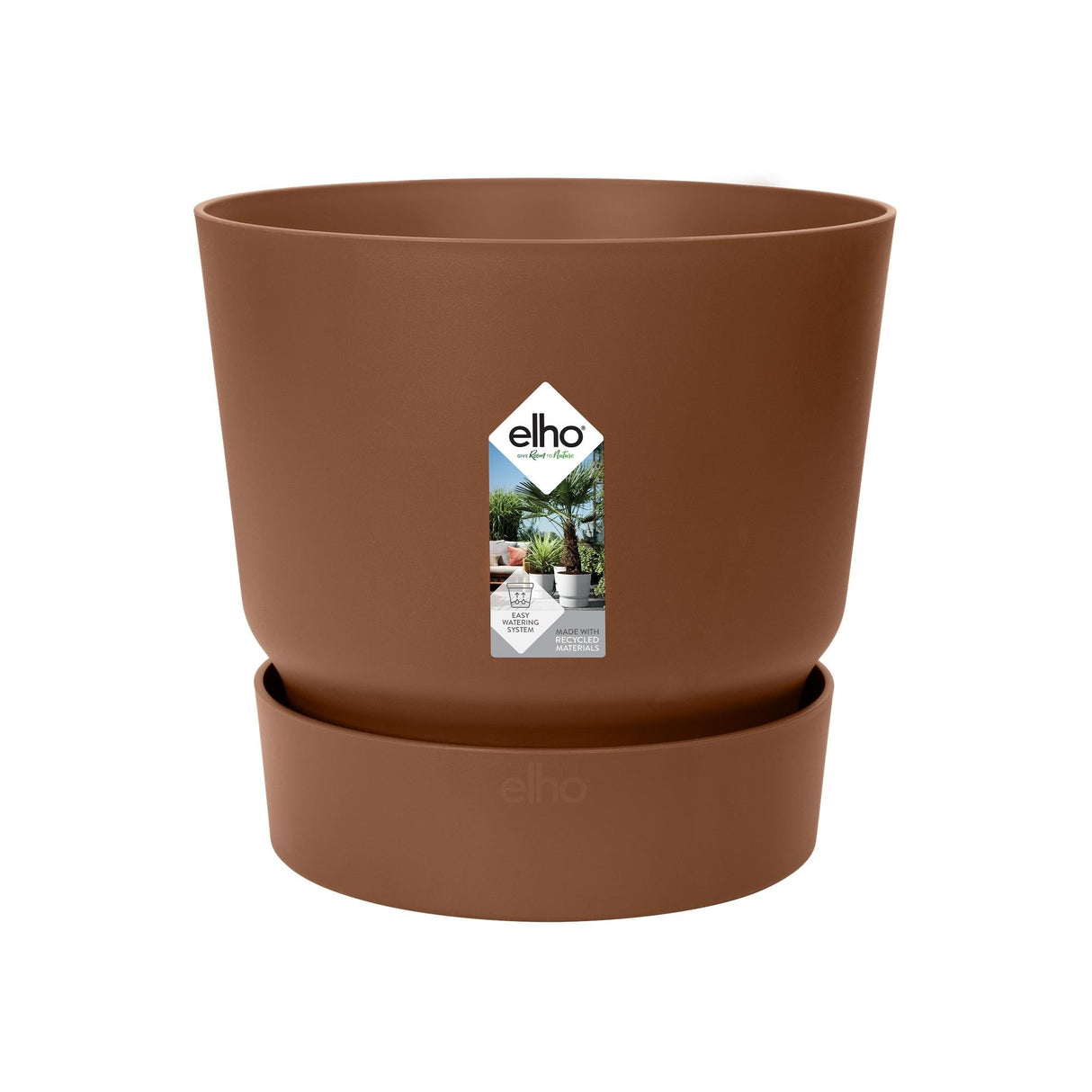 Livraison plante Pot Elho Greenville Rond Brun 14 cm