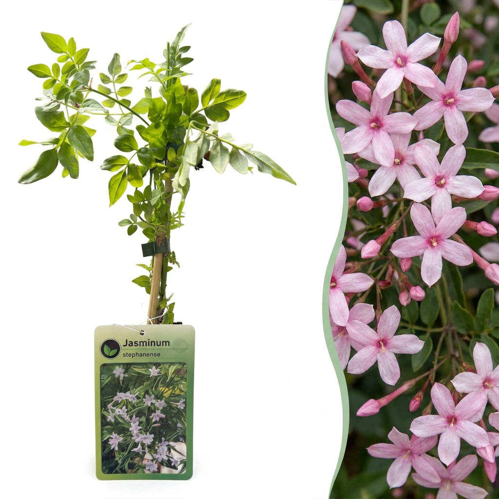 Jasmin rose - Jasminum × stephanense - H 35 cm, pot Ø9 cm - photo 7