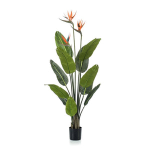 Oiseau du paradis artificiel en pot h120cm