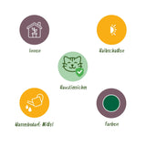Mix plantes pet-friendly x4 – Chlorophytum, Cyperus, Phlebodium, Marantha